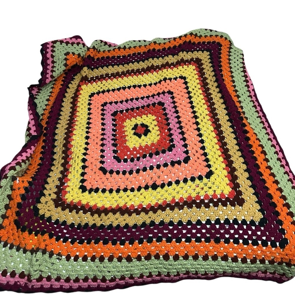 Colorful Crochet Blanket 60x62"